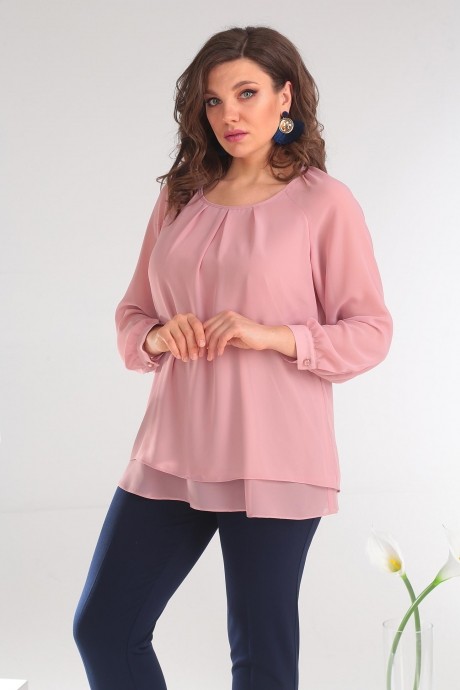 Блузка, туника, рубашка Мода Юрс 2359 бледно-розовый размер 50-58 #1