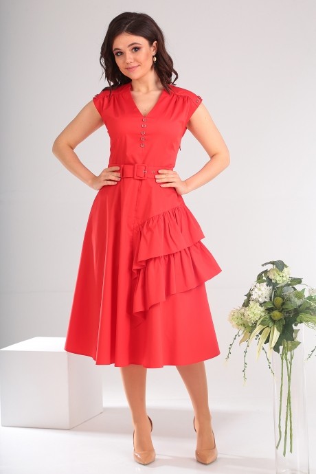 Платье Мода Юрс 2474 красный размер 48-52 #2