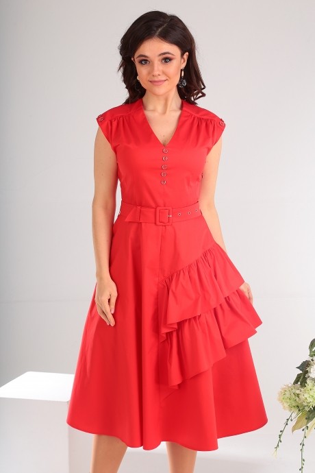 Платье Мода Юрс 2474 красный размер 48-52 #3