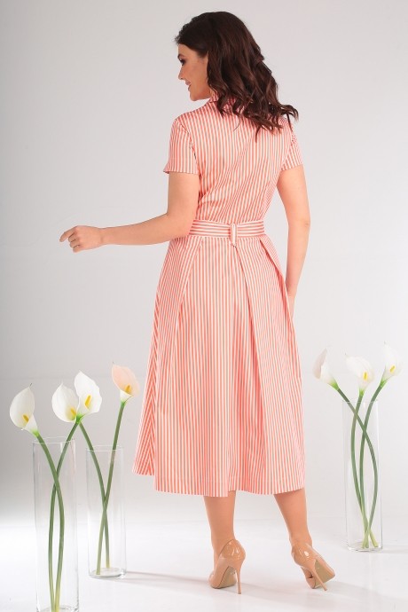 Платье Мода Юрс 2333 персик + крупная полоска размер 50-54 #3