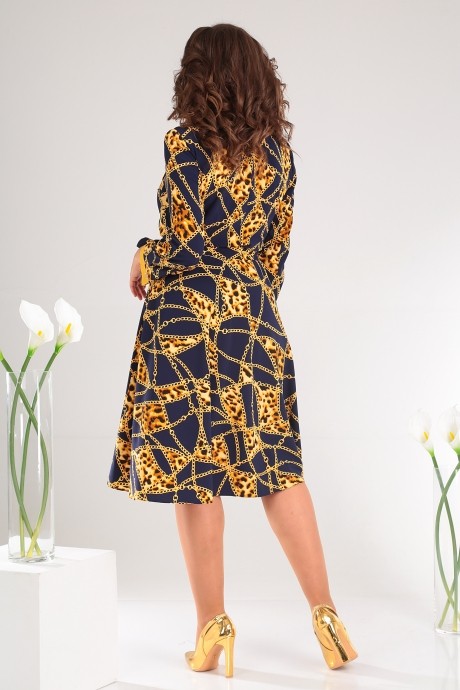 Платье Мода Юрс 2398А синий + цепи размер 54-58 #6
