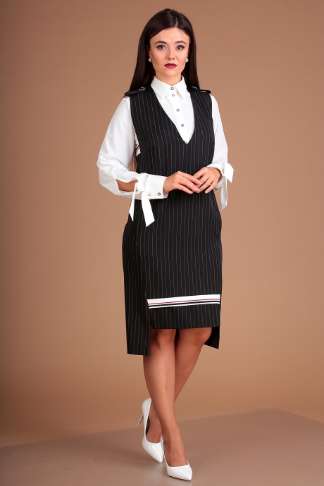 Сарафан Мода Юрс 2503 чёрный+белый размер 50-54 #3