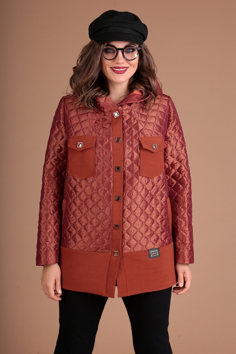 Куртка Мода Юрс 2381 рыжий + отделка однотон размер 52-56 #3