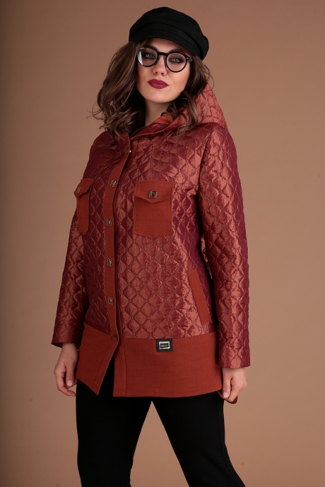 Куртка Мода Юрс 2381 рыжий + отделка однотон размер 52-56 #4