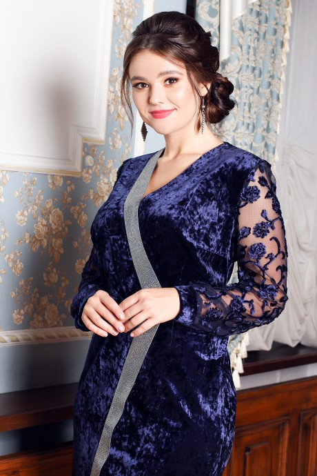 Вечернее платье Мода Юрс 2526 синий размер 52-56 #2