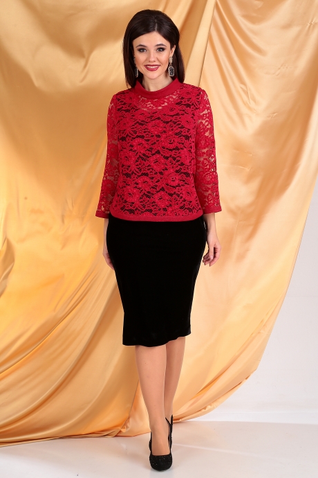 Вечернее платье Мода Юрс 2536 красный_чёрный размер 52-56 #2