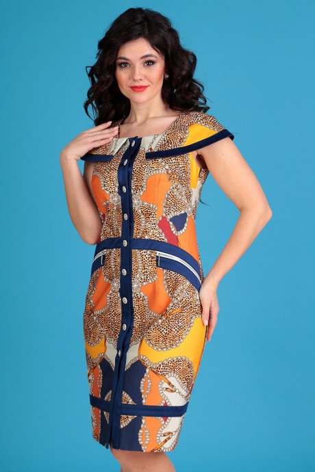 Платье Мода Юрс 2129 оранж размер 48-52 #3