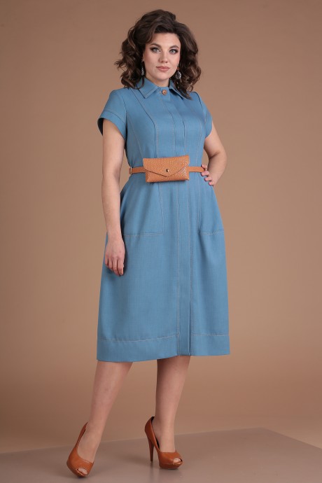 Платье Мода Юрс 2549 голубой размер 48-52 #1