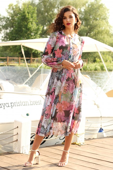 Платье Мода Юрс 2550 розовые цветы размер 50-54 #2