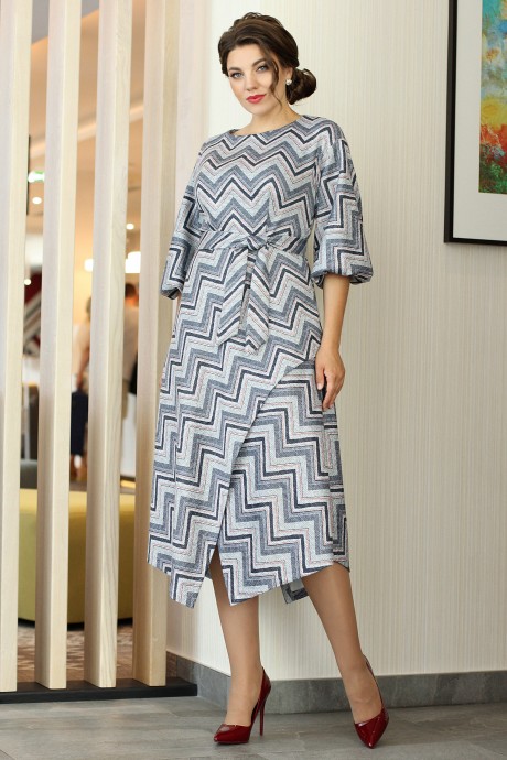 Платье Мода Юрс 2539 серый_бордо размер 46-50 #3
