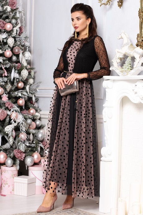 Вечернее платье Мода Юрс 2616 чёрный_розовый размер 44-48 #1