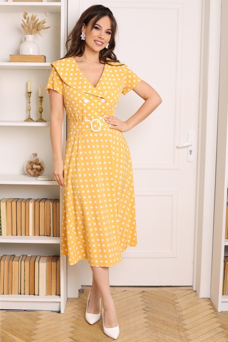 Платье Мода Юрс 2690 желтый_горох размер 48-52 #1