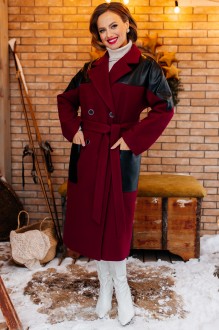 Пальто Мода Юрс 2738 бордо-черный #1