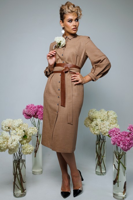 Платье Мода Юрс 2812 коричневый размер 50-54 #2