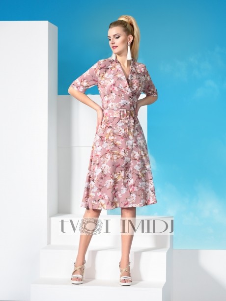 Платье Твой Имидж 9931 розовый размер 46-56 #1