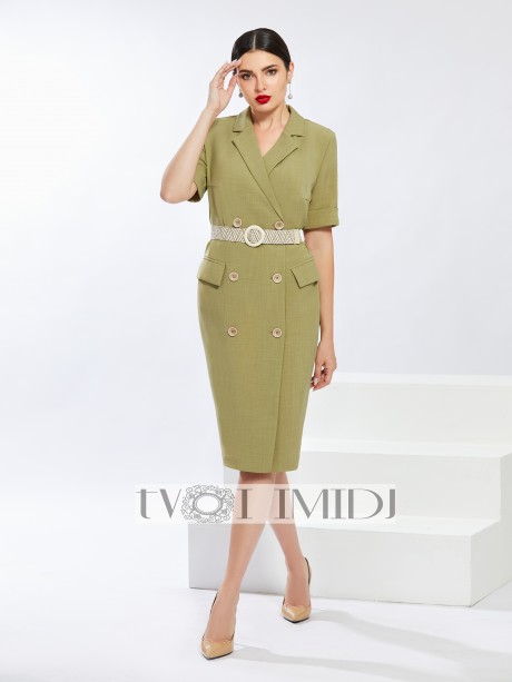 Платье Твой Имидж 9926 оливка размер 48-56 #1