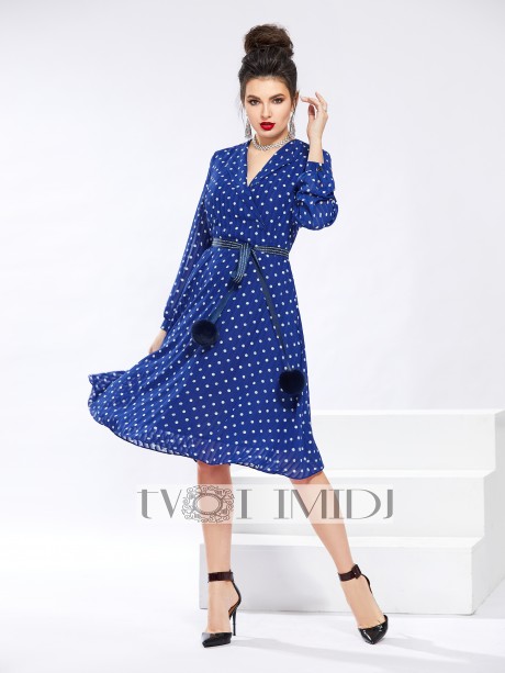 Платье Твой Имидж 1327 синий размер 46-52 #1