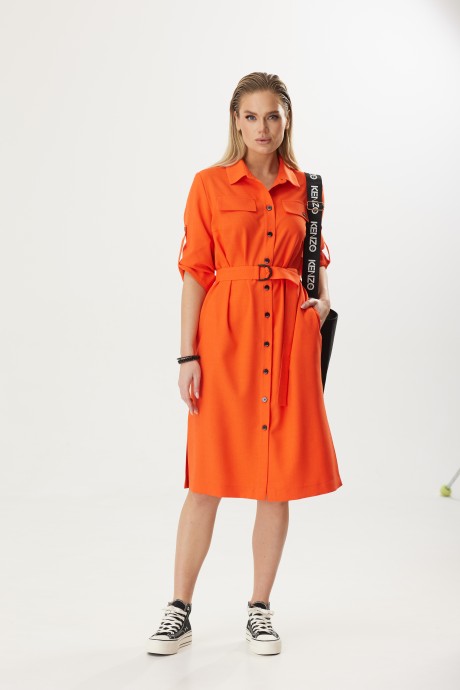 Платье Твой Имидж 1788 оранжевый размер 44-54 #3