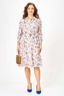 Платье Твой Имидж 2340 молочный с принтом