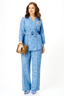 Брючный костюм Твой Имидж 2350 двойка голубой