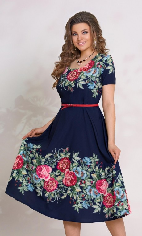 Vittoria Queen 8833 синий+цветочный принт #1