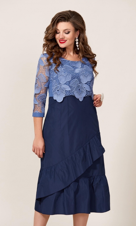 Вечернее платье Vittoria Queen 9523 синий размер 50-58 #1