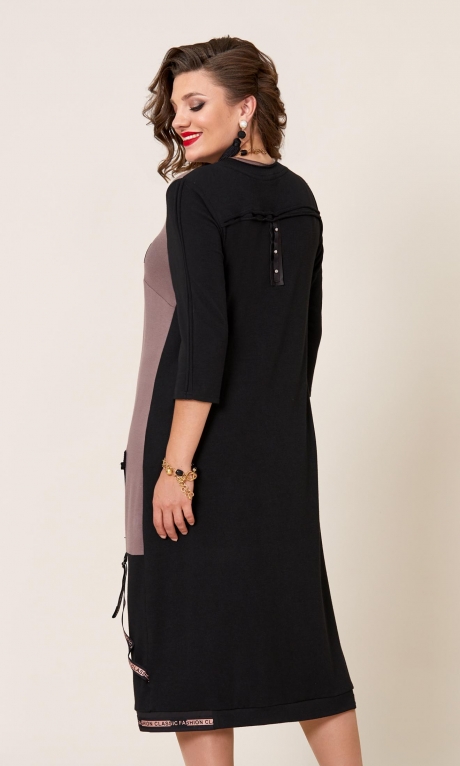 Платье Vittoria Queen 9753 черный+какао размер 52-60 #2