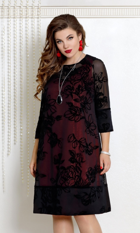 Вечернее платье Vittoria Queen 10723 черный + красный размер 54-62 #1