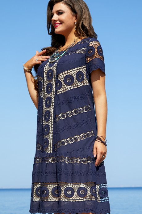 Платье Vittoria Queen 15313 темно-синий/молочный размер 50-60 #2