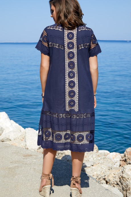 Платье Vittoria Queen 15313 темно-синий/молочный размер 50-60 #4