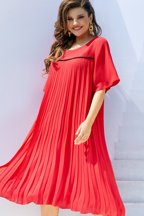 Платье Vittoria Queen 16873/2 красный плиссе размер 50-60 #1