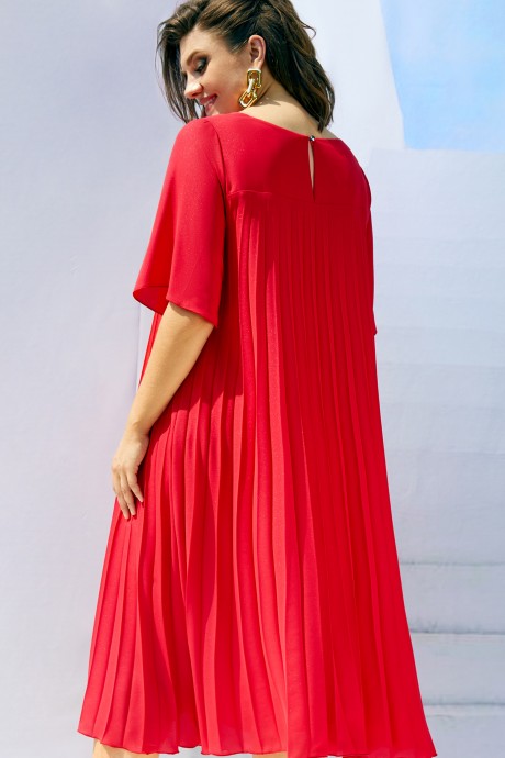 Платье Vittoria Queen 16873/2 красный плиссе размер 50-60 #5