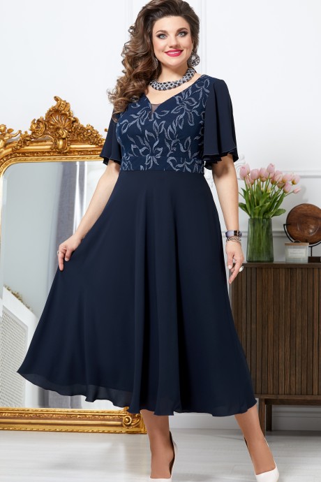 Вечернее платье Vittoria Queen 17543 темно-синий размер 52-62 #1