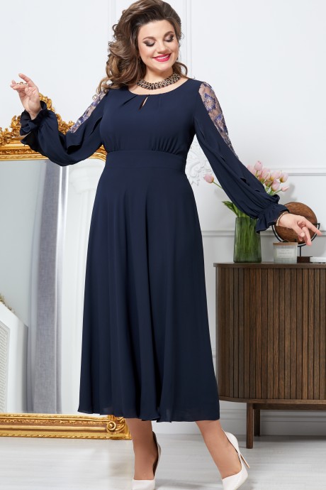 Вечернее платье Vittoria Queen 17563 темно-синий размер 50-60 #2