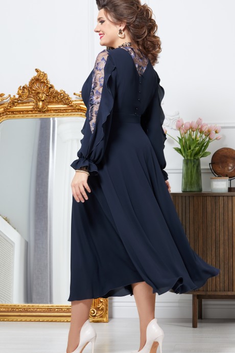 Вечернее платье Vittoria Queen 17563 темно-синий размер 50-60 #4