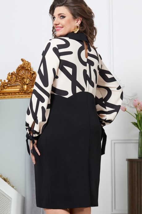 Вечернее платье Vittoria Queen 17623 диз. молочный/черный размер 48-58 #4