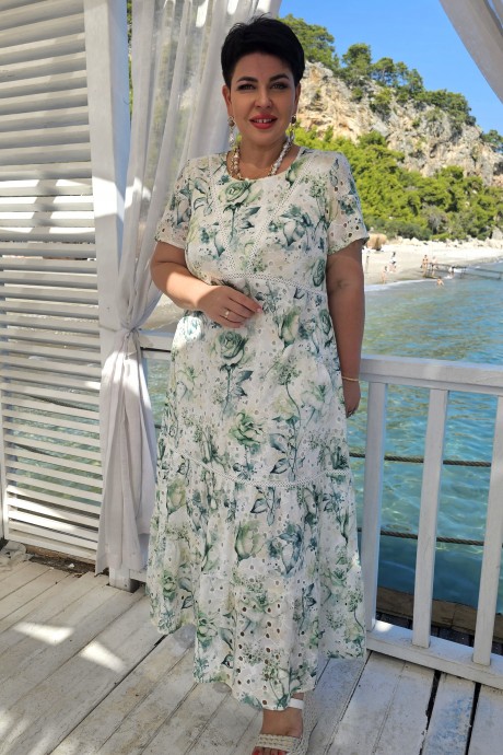 Платье Vittoria Queen 20933 белый,зеленый размер 50-60 #4