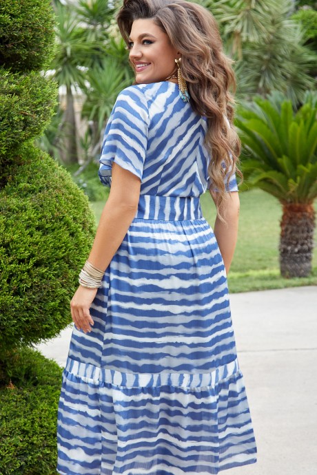 Платье Vittoria Queen 21243 полоска голубой, белый размер 50-60 #3