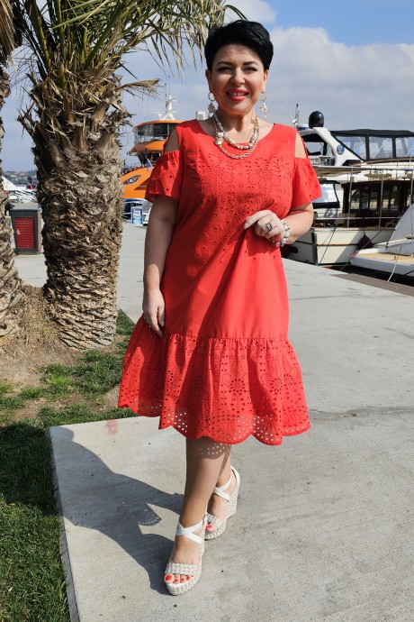 Платье Vittoria Queen 21103/1 красный размер 48-58 #4