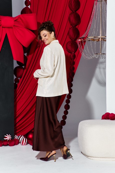 Костюм/комплект Vittoria Queen 27233 тройка молочный, шоколад размер 50-60 #4
