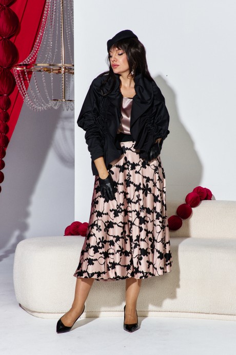 Костюм/комплект Vittoria Queen 27583 тройка черный бежевый размер 48-58 #1