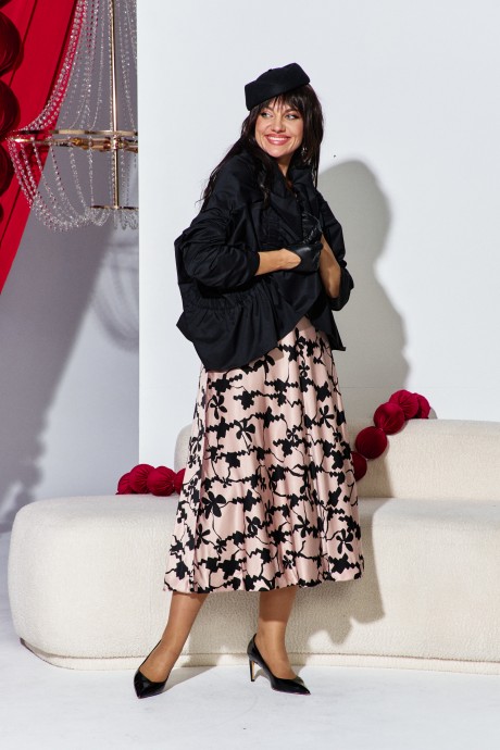 Костюм/комплект Vittoria Queen 27583 тройка черный бежевый размер 48-58 #3