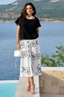 Блузка Vittoria Queen 28193 бл черно-белая