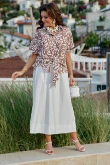 Блузка Vittoria Queen 29113 бл молочно-коричневая