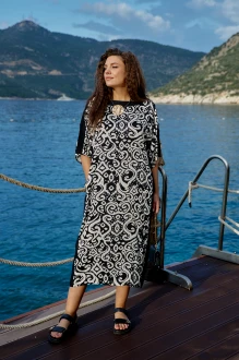 Платье Vittoria Queen 28073 черно-бежевое