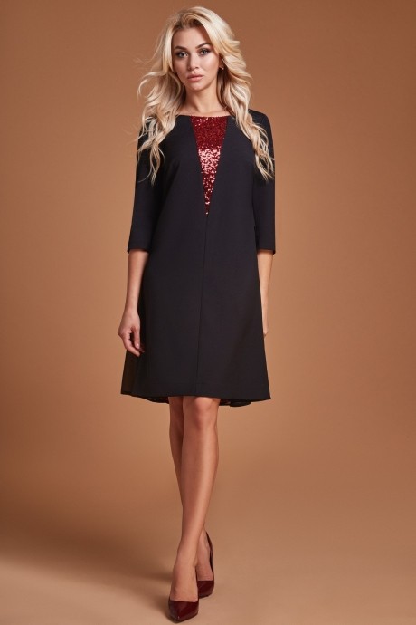 Вечернее платье MAX 589 черный+красный размер 44-54 #1