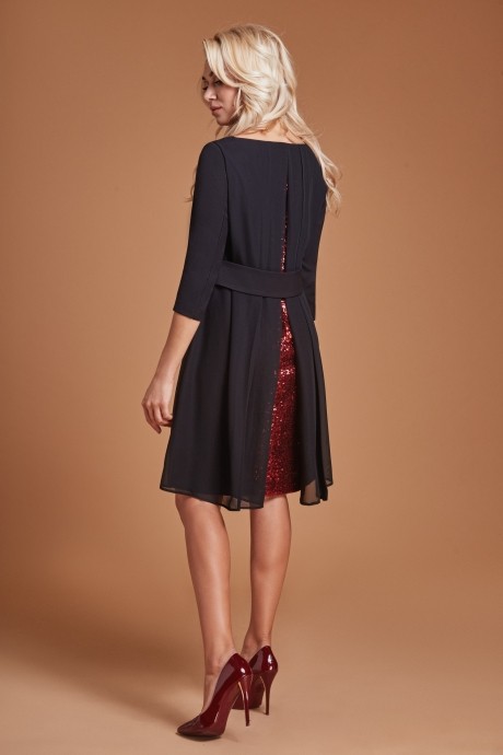 Вечернее платье MAX 589 черный+красный размер 44-54 #3