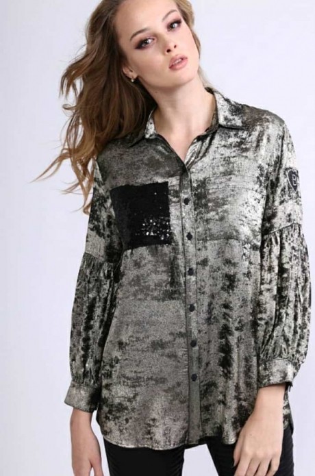 Блузка, туника, рубашка MAX 540 хаки размер 42-50 #1