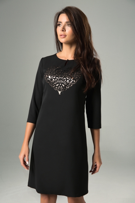 Вечернее платье MAX 753 черный с золотой перфорацией размер 42-54 #1