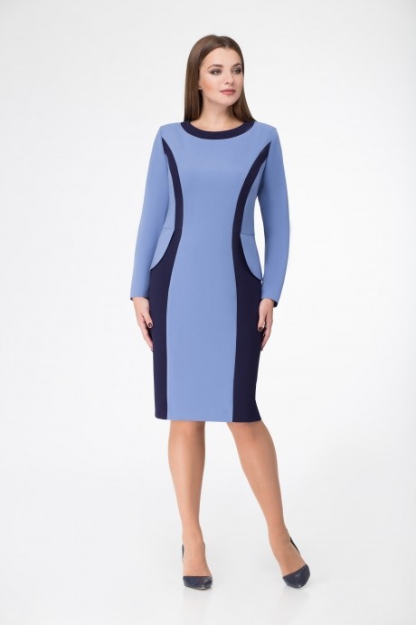 Платье Gold Style 2231 голубой+синий размер 54-60 #1